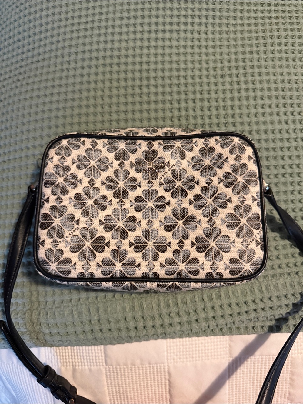 kate spade Black and Cream Floral Crossbody Bag
